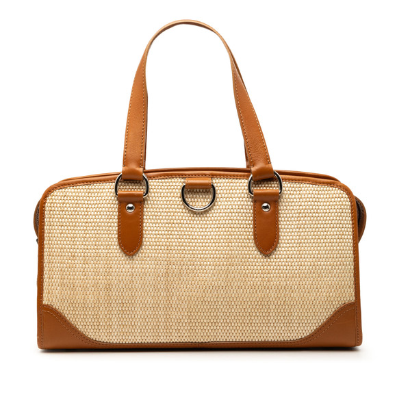 Burberry Handbags - Pre-Loved Burberry Straw and Leather Handbag